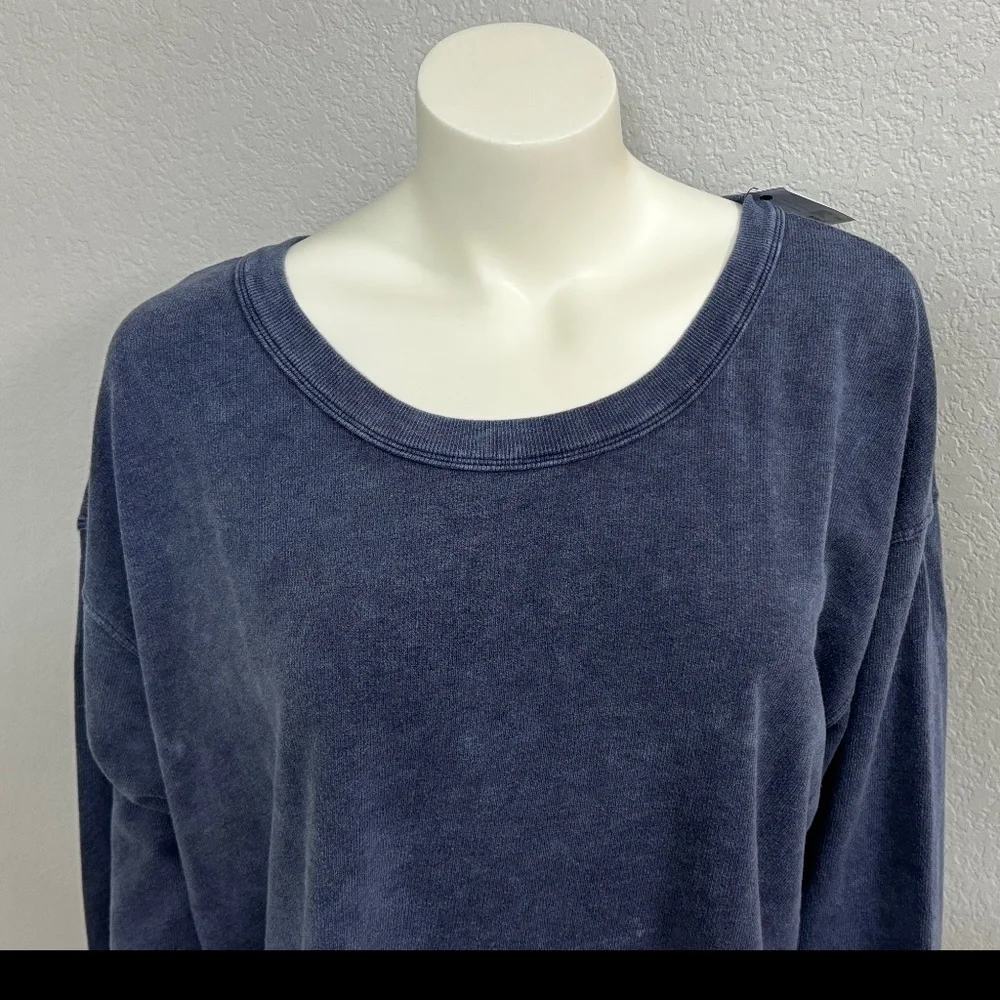 NWT Lane Bryant Distressed Navy Shirt - Picture 2 of 8